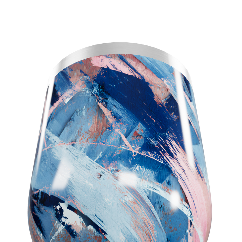 Copo Térmico Slim - Estampa Abstrata Azul