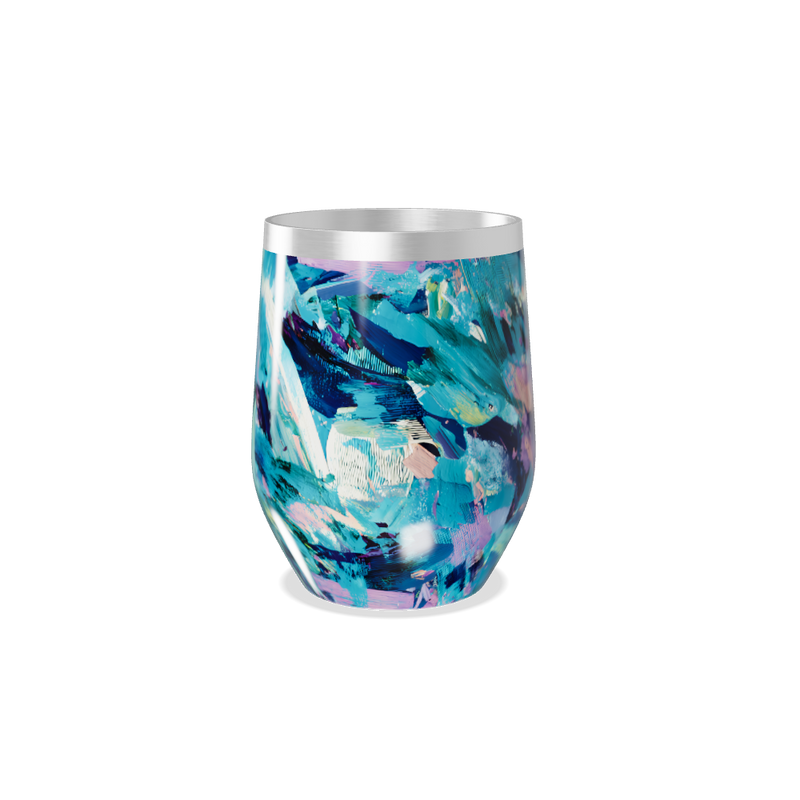 Copo Térmico Slim - Estampa Abstrata Azul