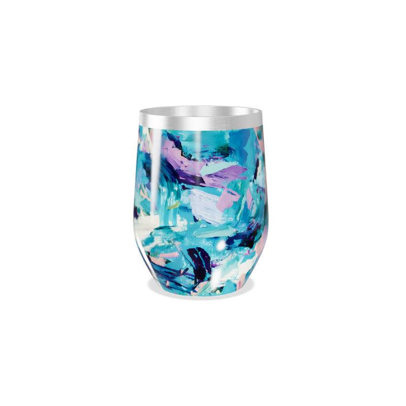 Copo Térmico Slim - Estampa Abstrata Azul