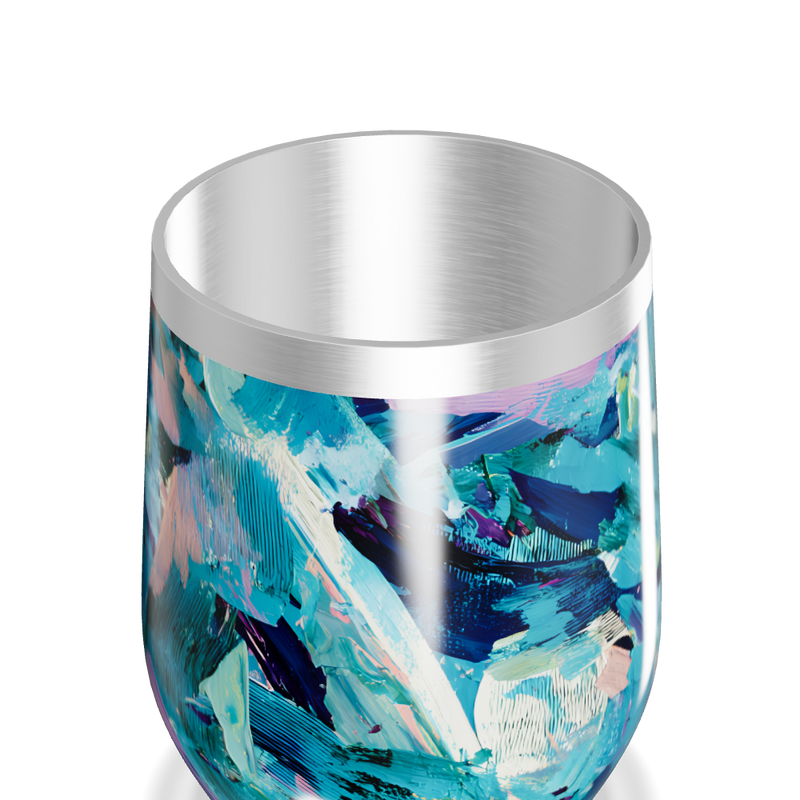 Copo Térmico Slim - Estampa Abstrata Azul