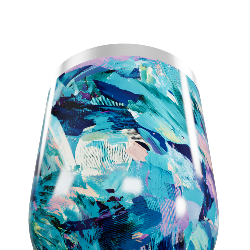 Copo Térmico Slim - Estampa Abstrata Azul