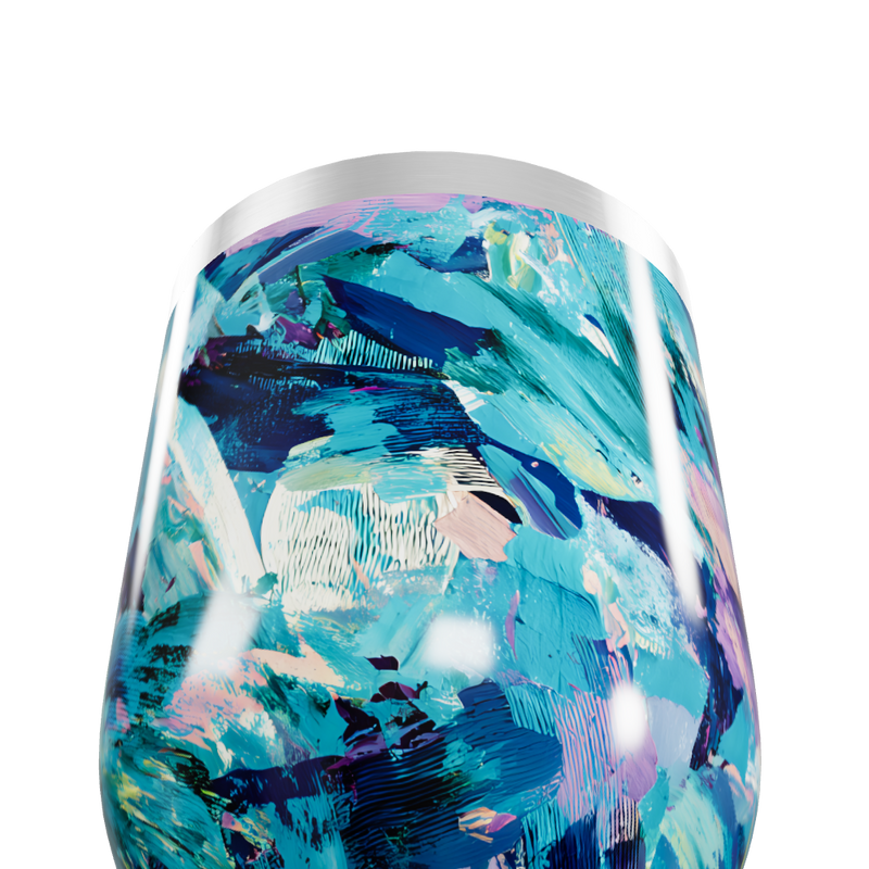 Copo Térmico Slim - Estampa Abstrata Azul