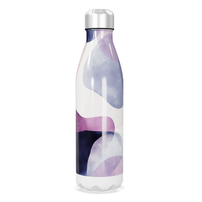Garrafa Inox - Estampa Abstrata Azul Roxo