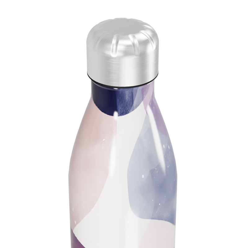 Garrafa Inox - Estampa Abstrata Azul Roxo