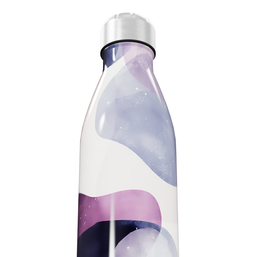 Garrafa Inox - Estampa Abstrata Azul Roxo