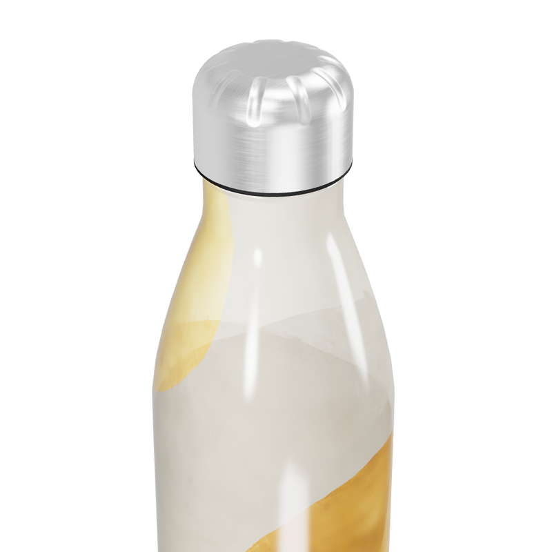 Garrafa Inox Estampa Abstrata Branca