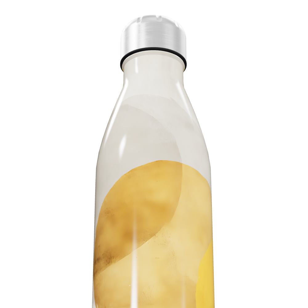 Garrafa Inox Estampa Abstrata Branca