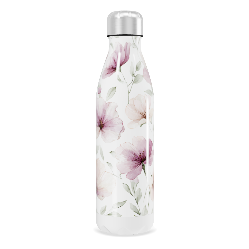 Garrafa Inox Floral Branco 500ml