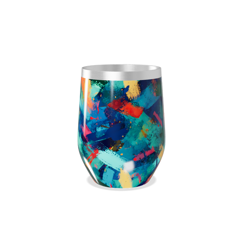 Copo Térmico Slim - Estampa Abstrata Colorida