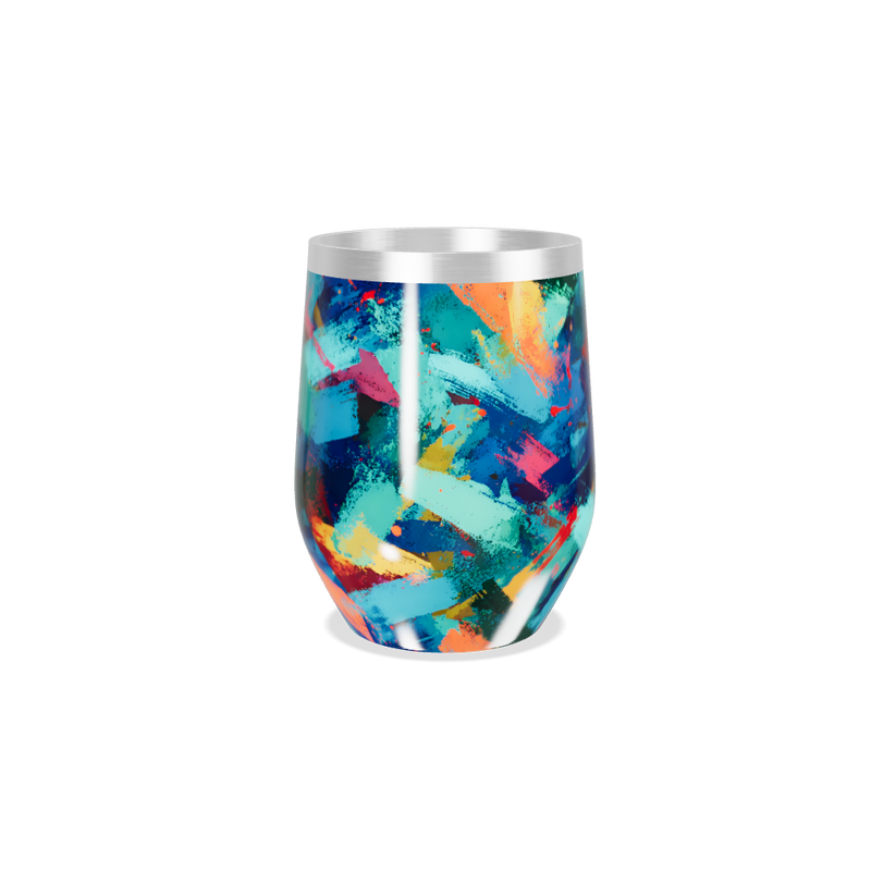 Copo Térmico Slim - Estampa Abstrata Colorida