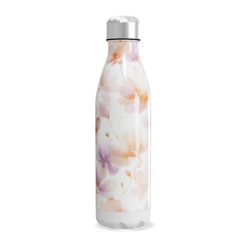 Garrafa Inox - Floral Branca