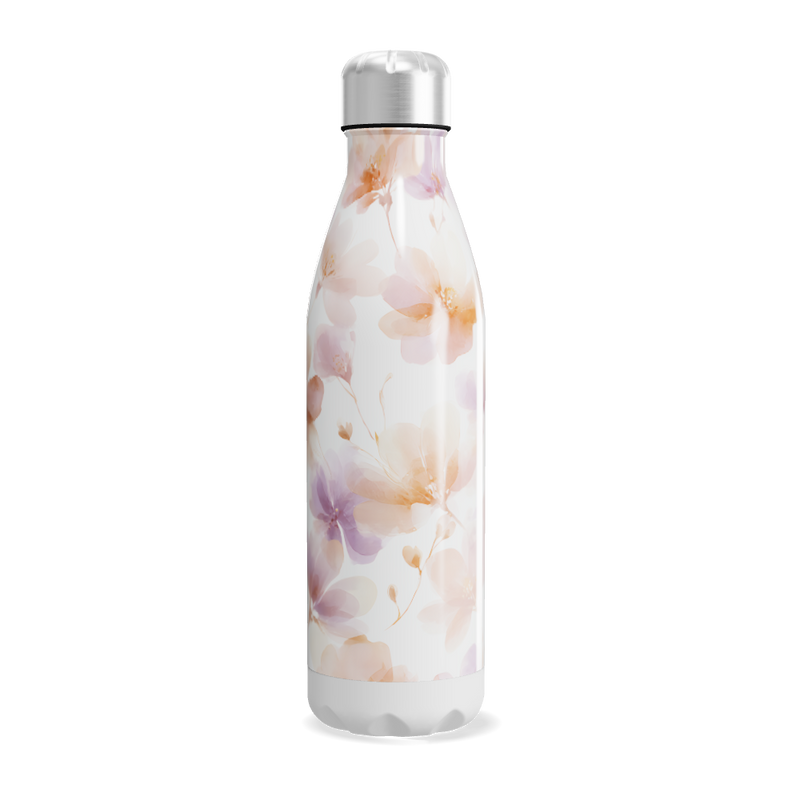 Garrafa Inox - Floral Branca