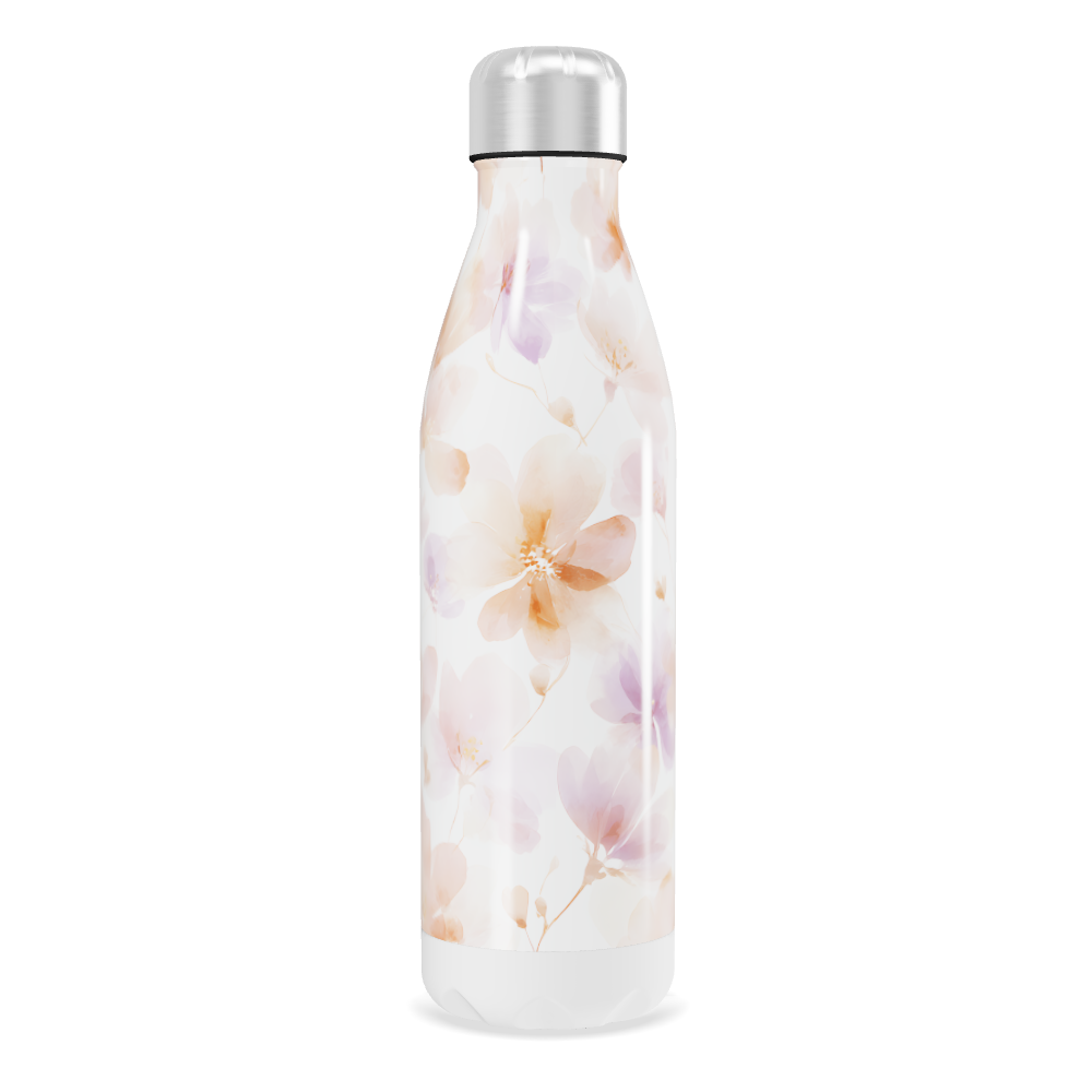 Garrafa Inox - Floral Branca