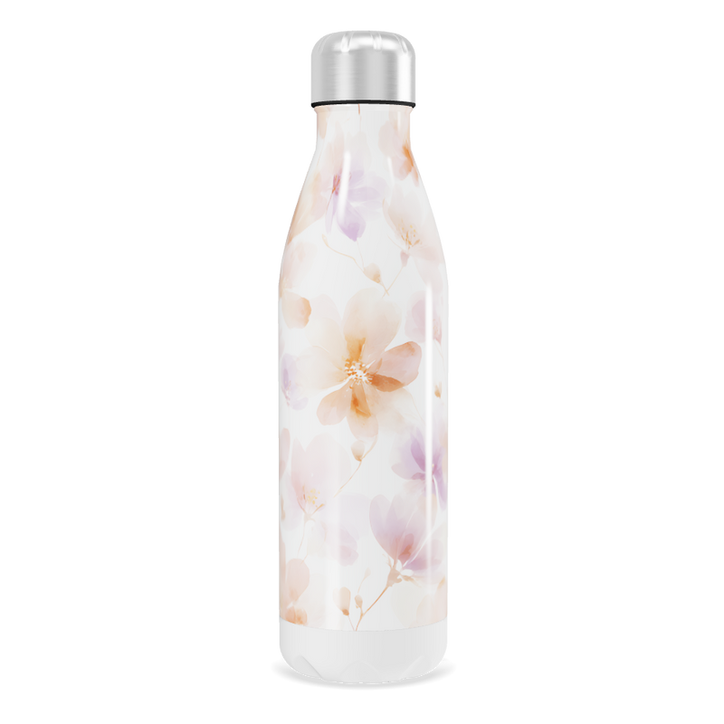 Garrafa Inox - Floral Branca