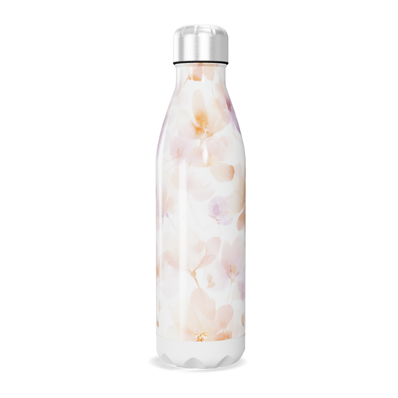 Garrafa Inox - Floral Branca