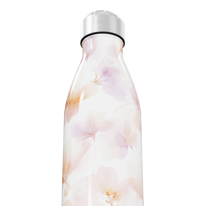 Garrafa Inox - Floral Branca