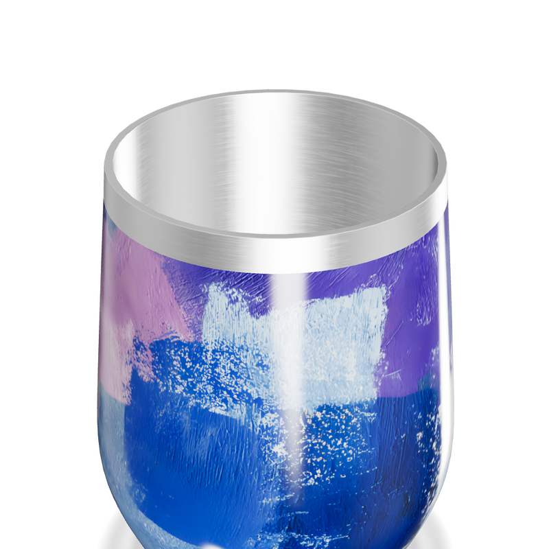 Copo Térmico Slim - Design Abstrato Azul