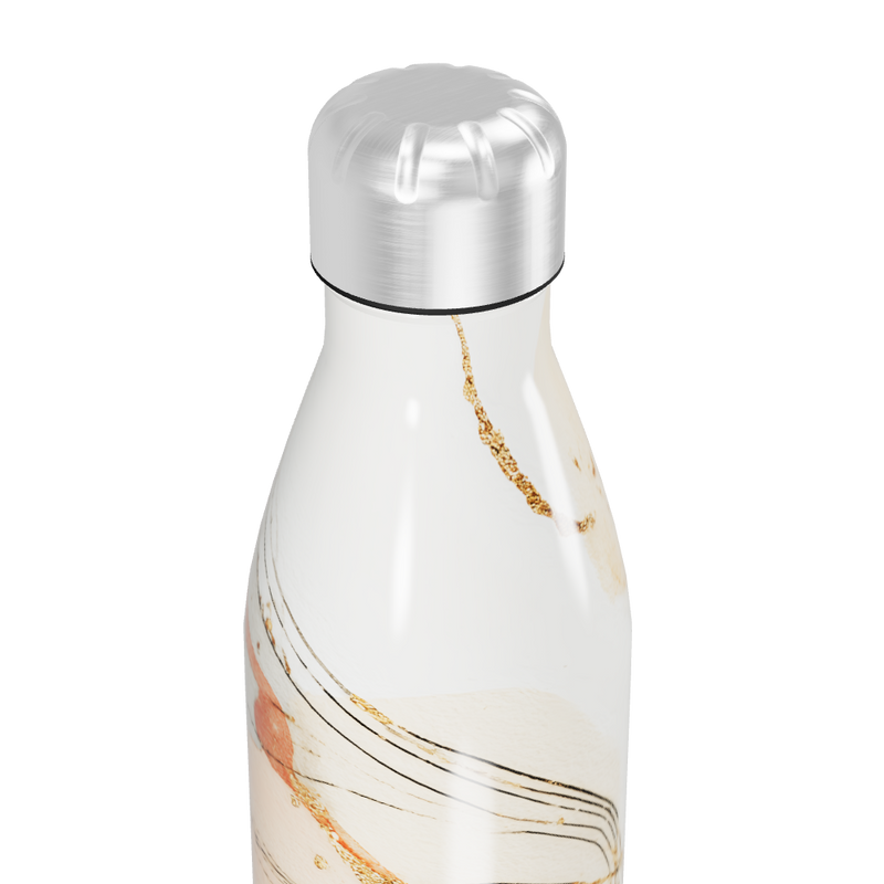 Garrafa Inox - Branca com Estampa Abstrata