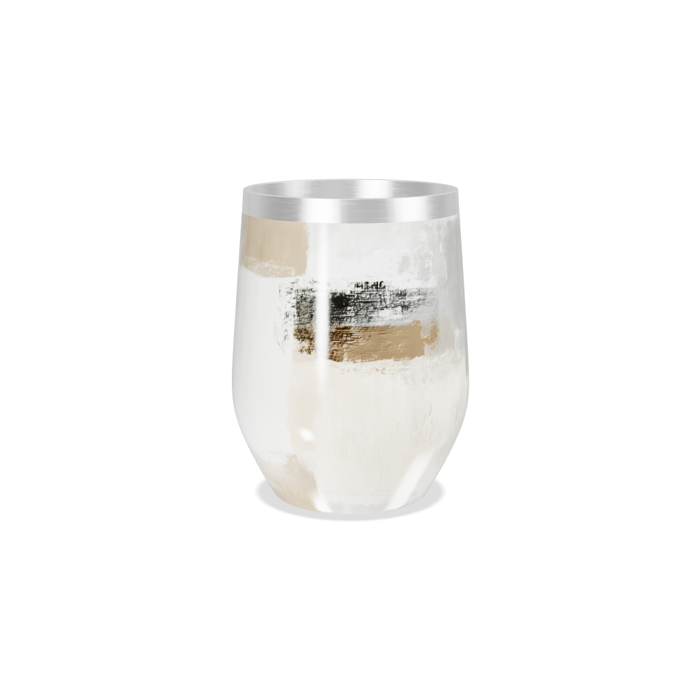 Copo Térmico Slim - Branco e Prata Texturizado