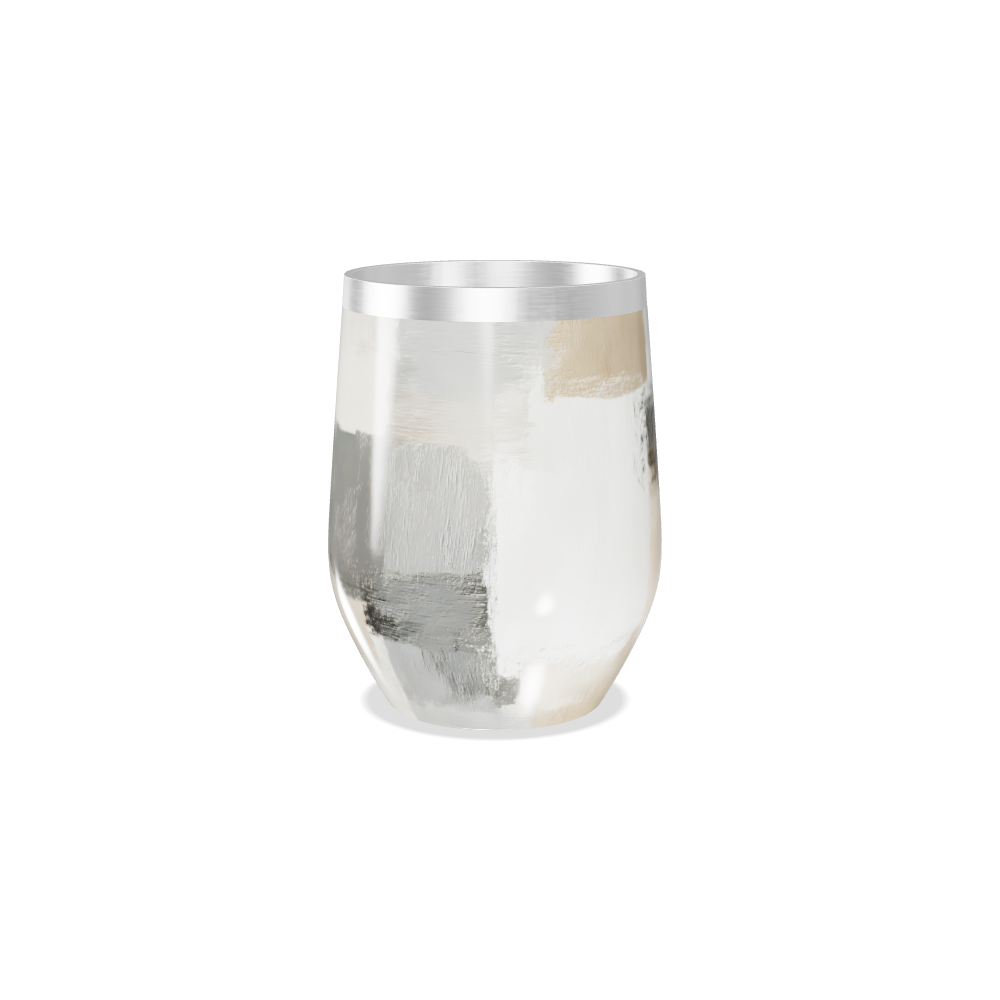 Copo Térmico Slim - Branco e Prata Texturizado