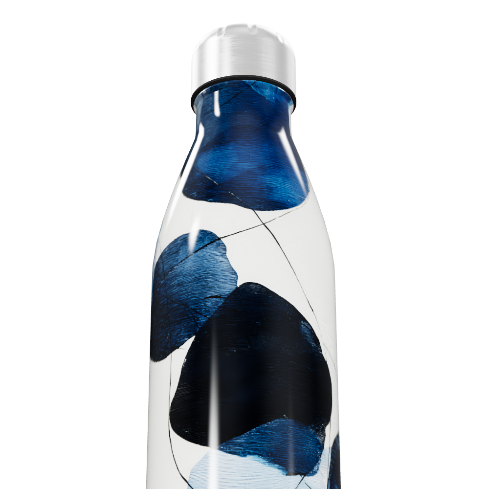 Garrafa Inox - Estampa Azul Abstrata