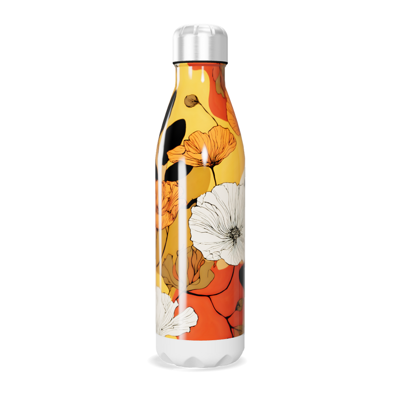 Garrafa Inox - Floral multicolorida
