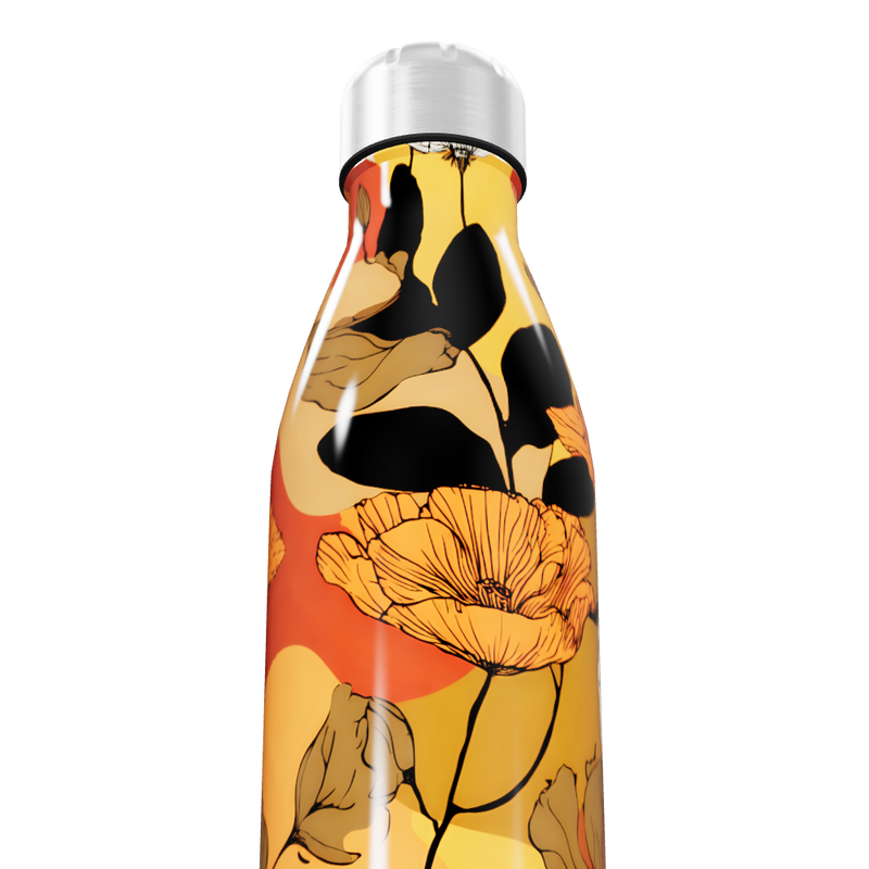 Garrafa Inox - Floral multicolorida
