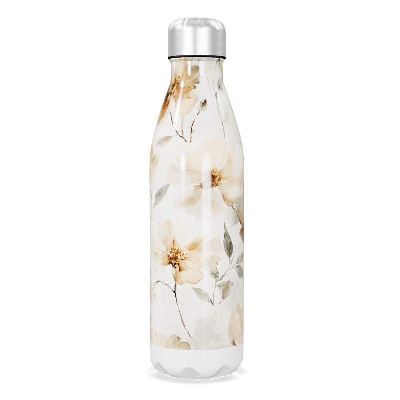 Garrafa Inox - Floral Bege