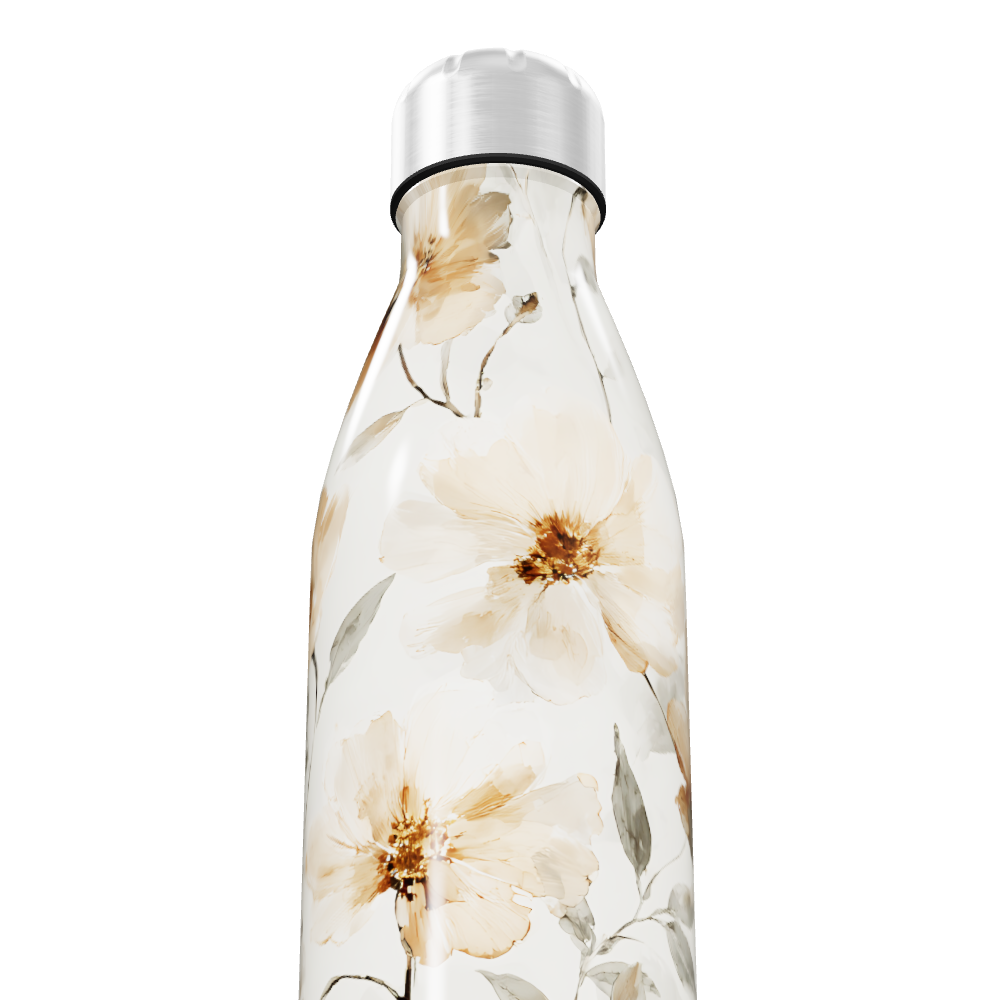 Garrafa Inox - Floral Bege