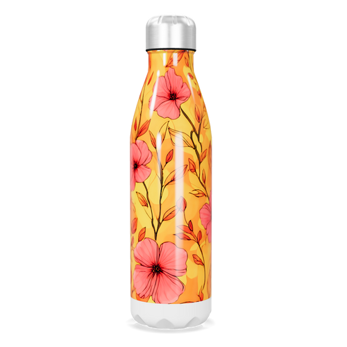 Garrafa Inox - Floral Amarela