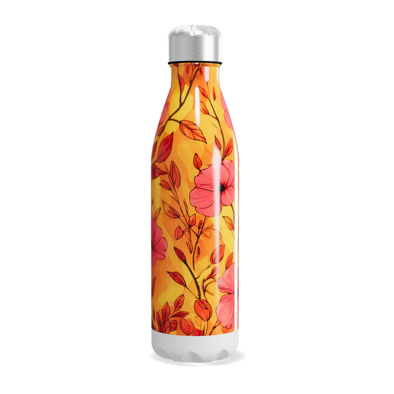 Garrafa Inox - Floral Amarela