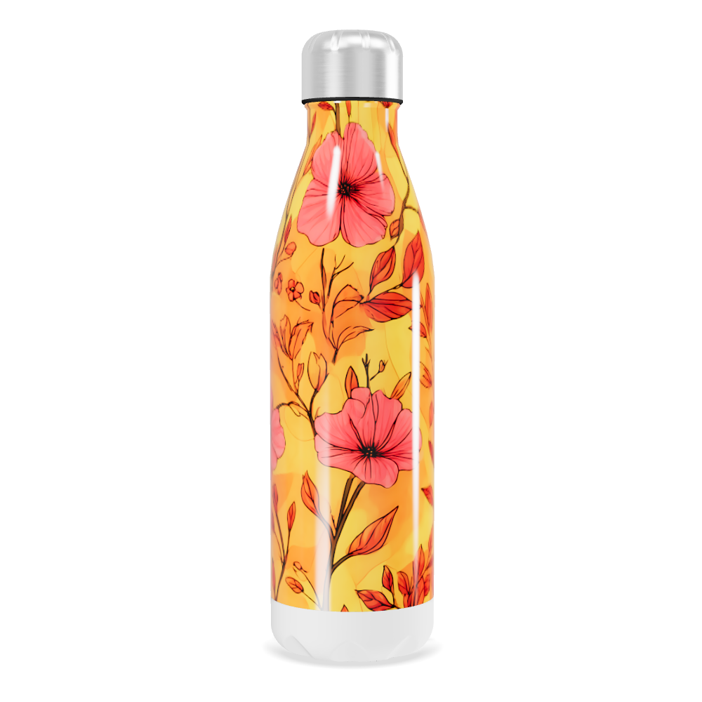 Garrafa Inox - Floral Amarela