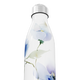 Garrafa Inox Flores Azul Branca