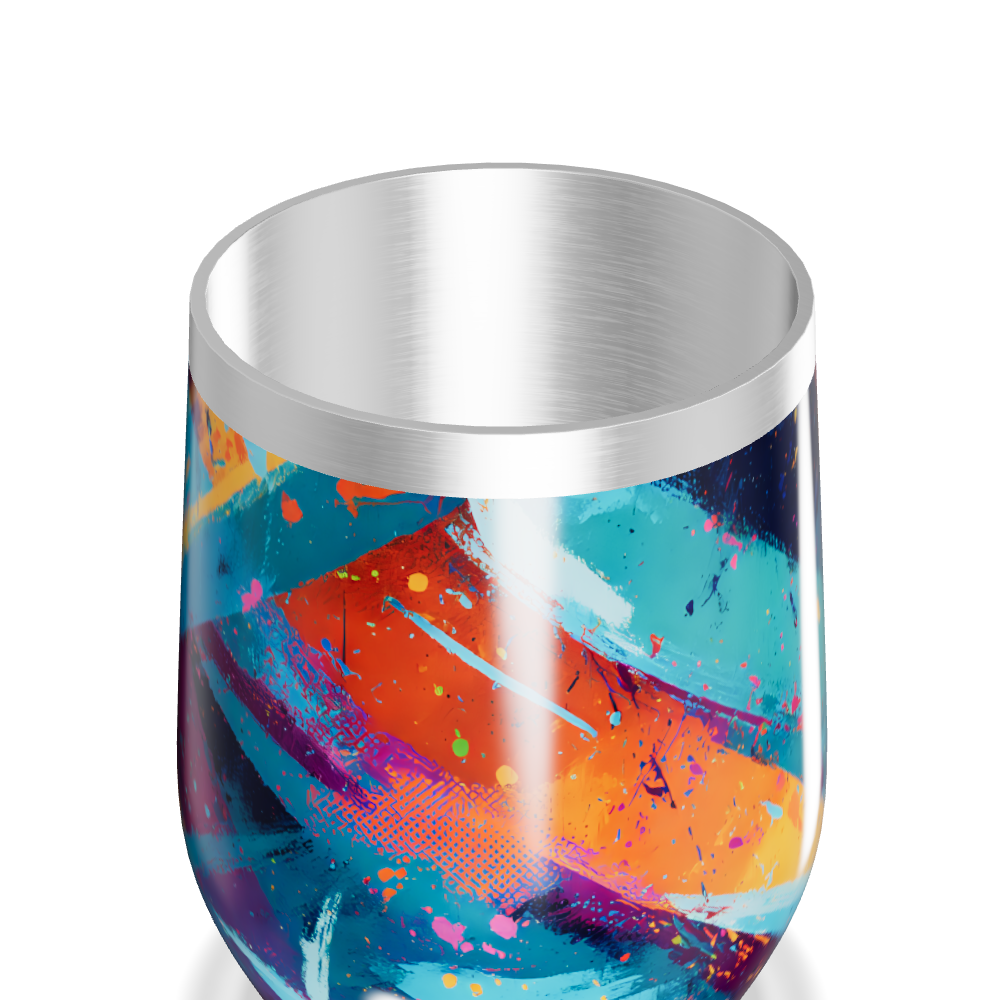 Copo Térmico Slim - Colorido Abstrato Inox