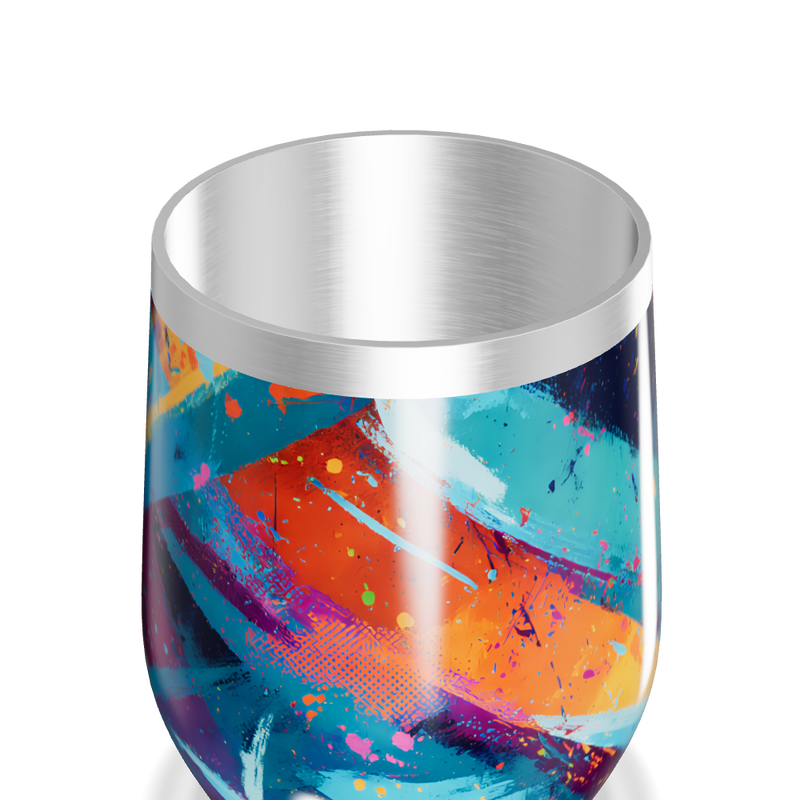 Copo Térmico Slim - Colorido Abstrato Inox