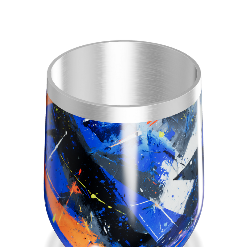 Copo Térmico Slim - Abstrato Azul Inox