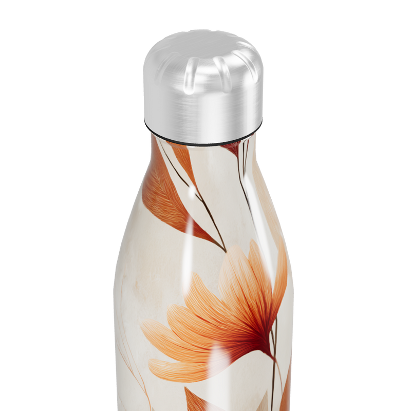 Garrafa Inox Estampada Flores Outono