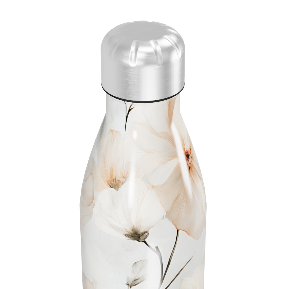 Garrafa Inox - Flores Brancas