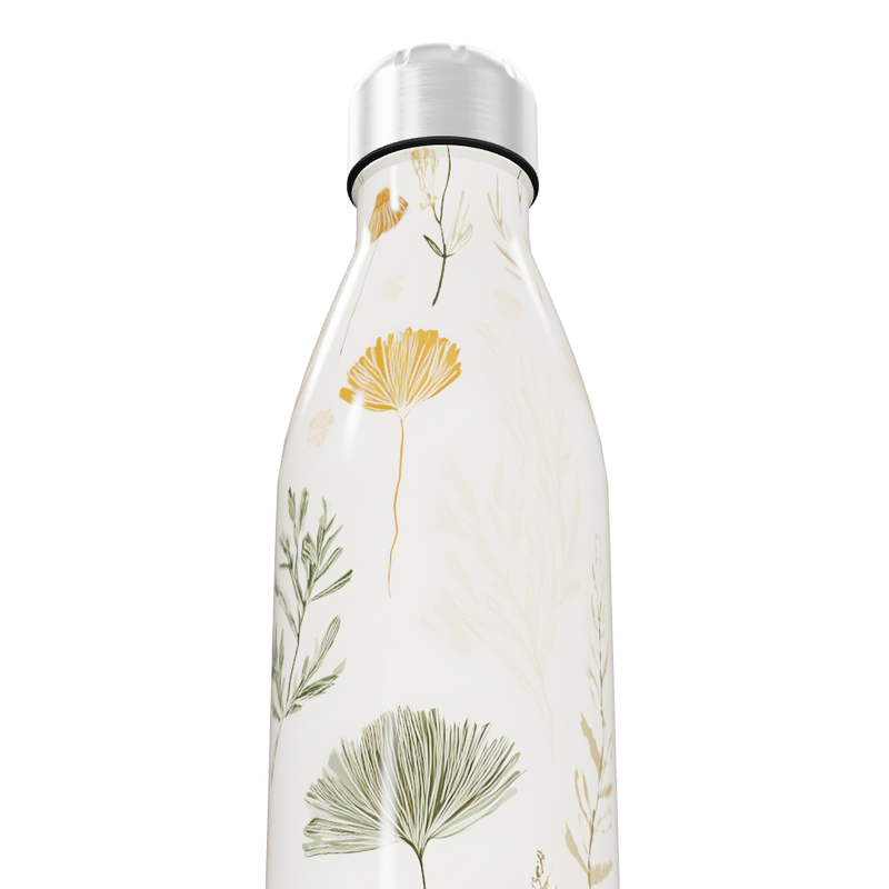 Garrafa Inox Flores - Estampa Floral Branca