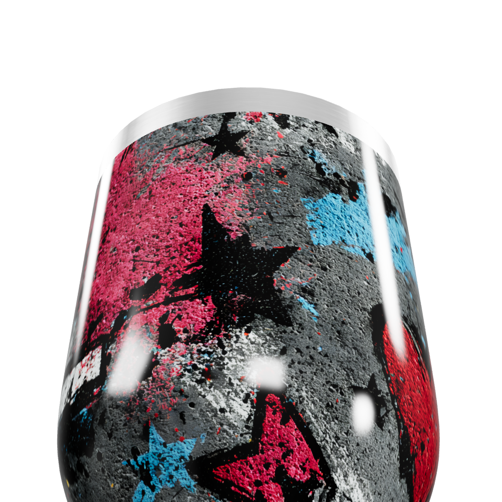 Copo Térmico Slim - Estrelas Coloridas Aço Inox