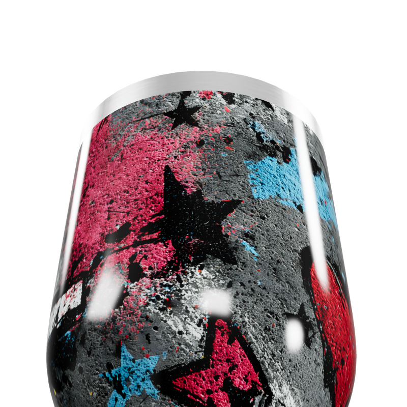 Copo Térmico Slim - Estrelas Coloridas Aço Inox