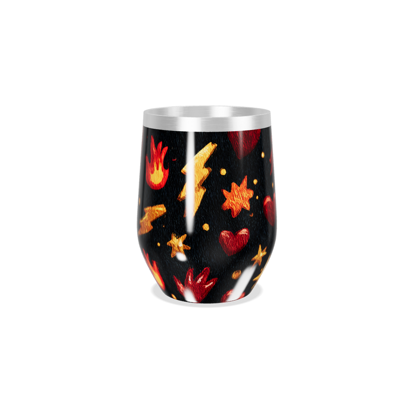 Copo Térmico Slim - Estampado Corações e Estrelas