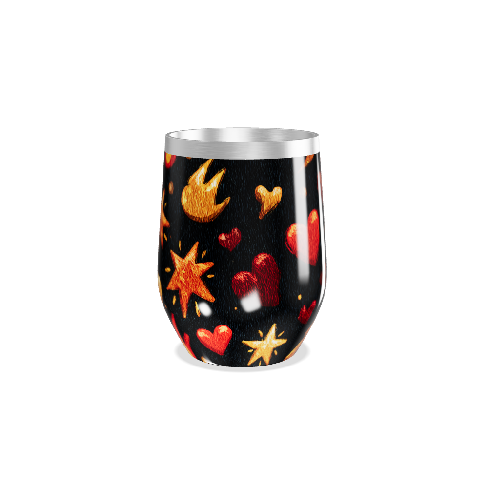 Copo Térmico Slim - Estampado Corações e Estrelas