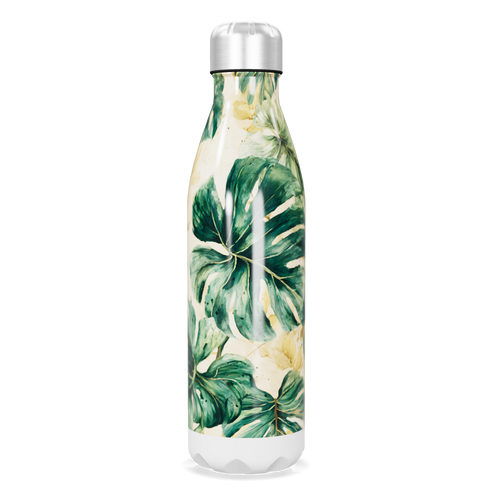Garrafa Inox - Estampa Folhagem Verde