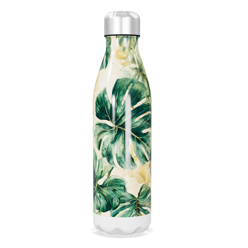 Garrafa Inox - Estampa Folhagem Verde