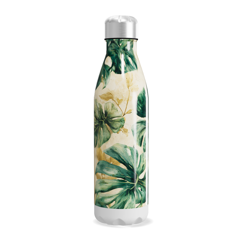 Garrafa Inox - Estampa Folhagem Verde