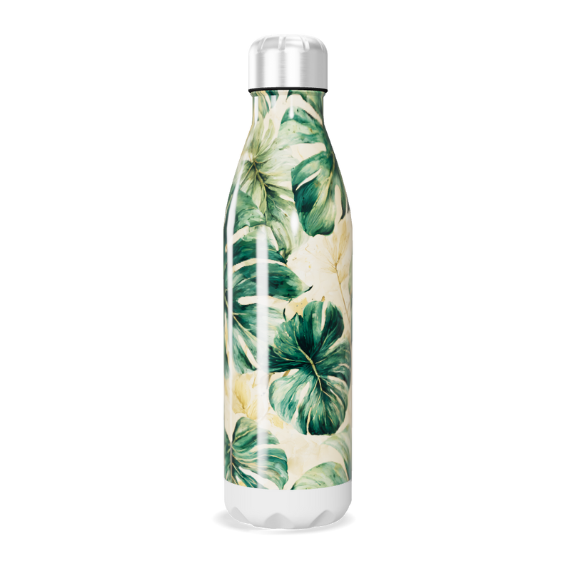 Garrafa Inox - Estampa Folhagem Verde
