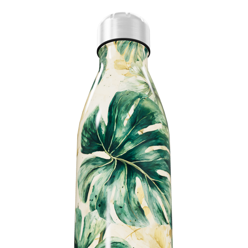 Garrafa Inox - Estampa Folhagem Verde