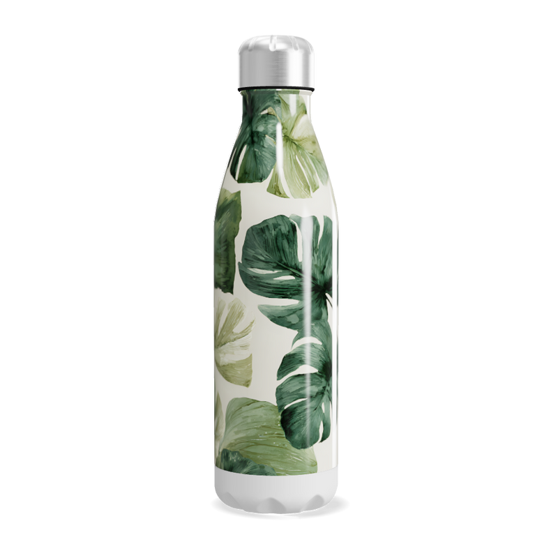 Garrafa Inox - Estampa Floral Verde