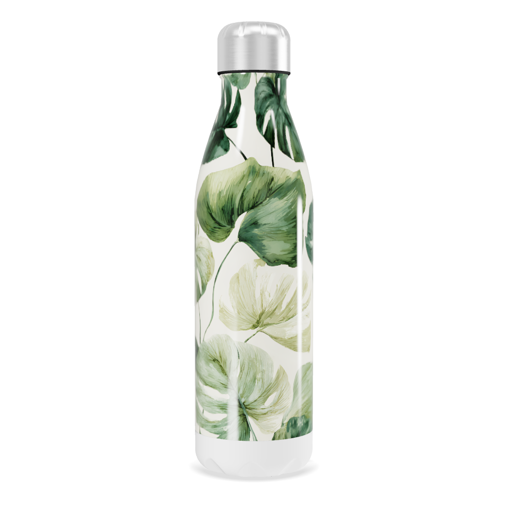 Garrafa Inox - Estampa Floral Verde